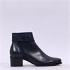 Regarde Le Ciel Jolene Cuff Block Heel - Navy Leather